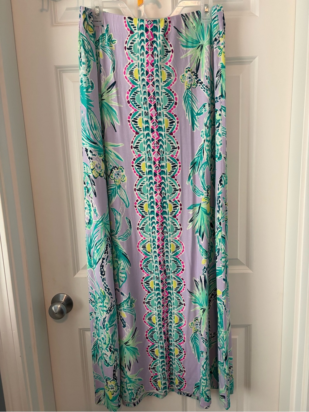 Lilly Pulitzer Suri Maxi Skirt / Strapless Dress Light Lilac Verbena Sz L - EUC!
